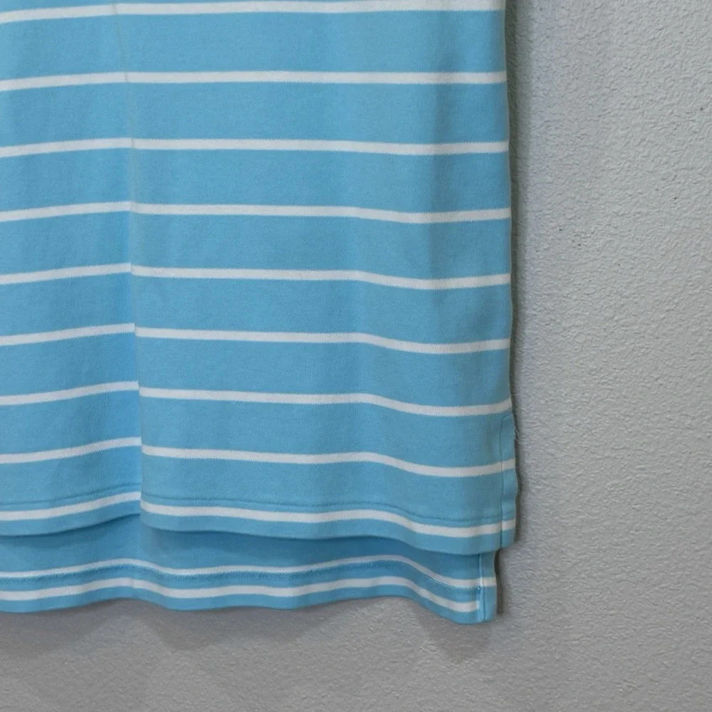 Polo Ralph Lauren Polo Shirt Mens Large Light Blue Stripe Short Sleeve Pony Logo